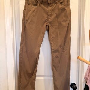 prAna Brion Slim Fit Pants Men’s 33x34 | Brown/Khaki | Stretch Nylon